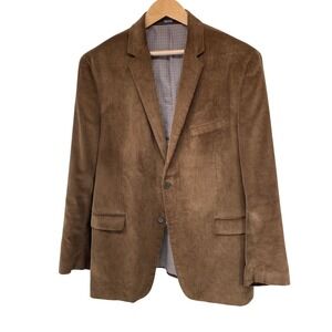 Saddlebred Mens Brown Corduroy Blazer Jacket Sport Coat Size 48L Minimalist